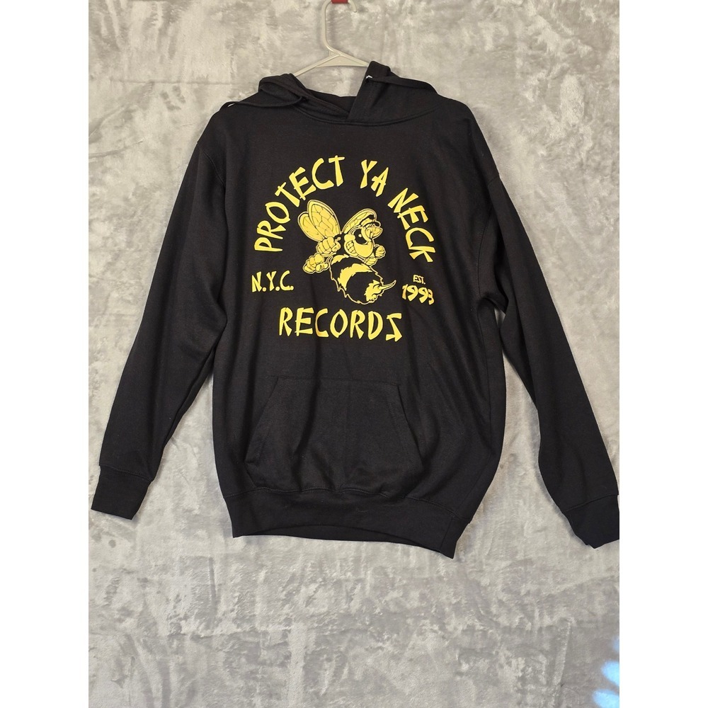 Protect Ya Neck Records NYC Bee Graphic Hoodie Black Mens Size S/P Est 1993